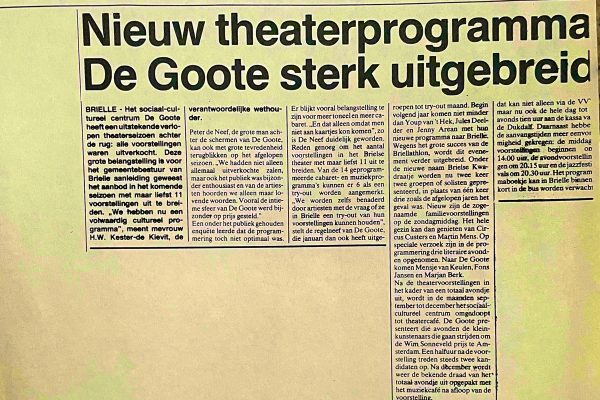 47 Peter de Neef - herinneringen De Goote Brielle ter ere van 40 jaar theater in Brielle in 2023